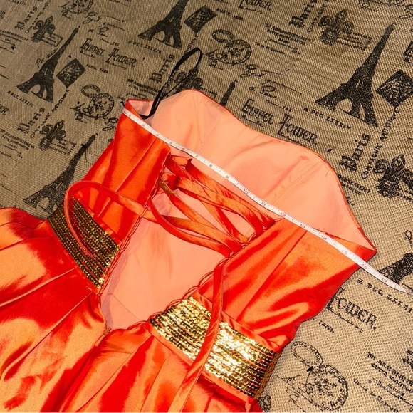 Love 16 Tangerine, Purple & Red Full Corset Strapless Prom Dress Size 02 - Picture 14 of 16